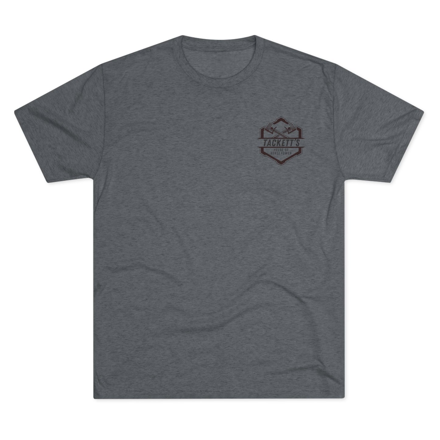 Tackett’s House of Horsepower Logo Tee — Engine Piston Mechanics Shirt