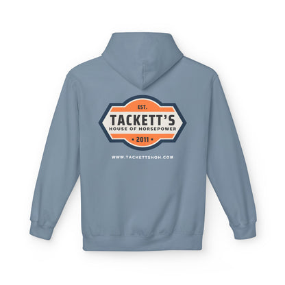 Tackett's House of Horsepower Hoodie — Vintage Automotive Logo Pullover