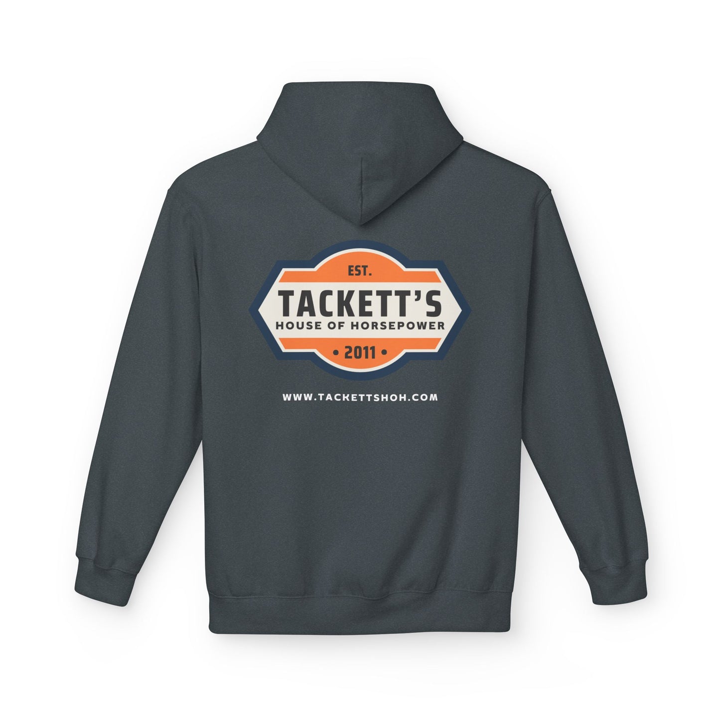 Tackett's House of Horsepower Hoodie — Vintage Automotive Logo Pullover