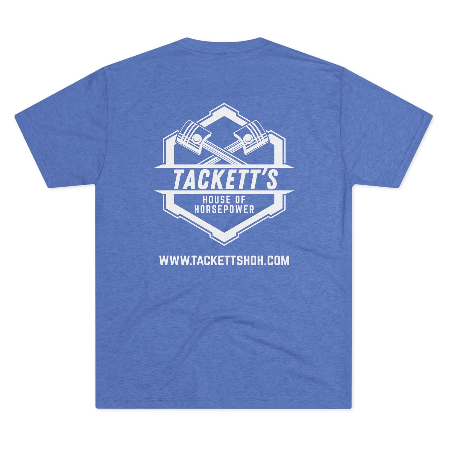 NEW Tackett's House of Horsepower Logo Tee - Piston Power T-shirt, White Logo