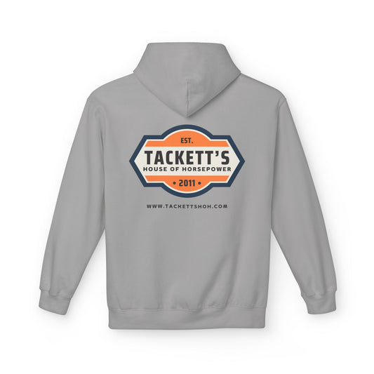 Tackett’s House of Horsepower Hoodie — Vintage Automotive Logo Pullover (Est. 2011)