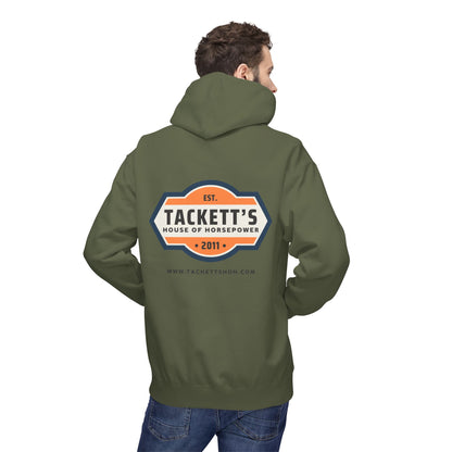 Tackett’s House of Horsepower Hoodie — Vintage Automotive Logo Pullover (Est. 2011)