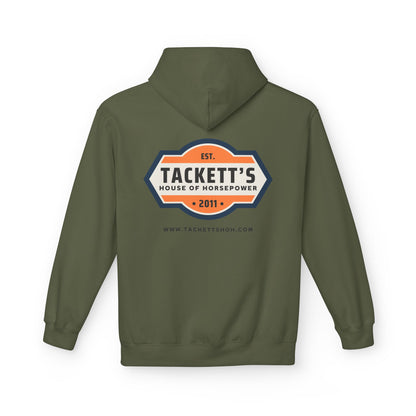 Tackett’s House of Horsepower Hoodie — Vintage Automotive Logo Pullover (Est. 2011)