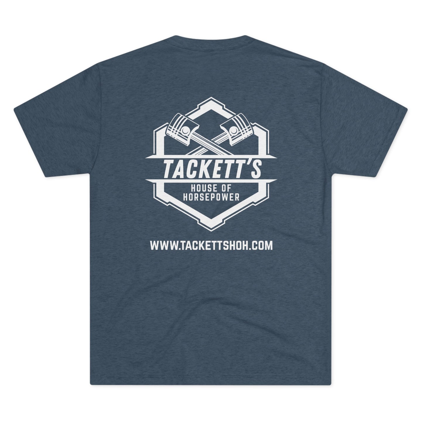 NEW Tackett's House of Horsepower Logo Tee - Piston Power T-shirt, White Logo