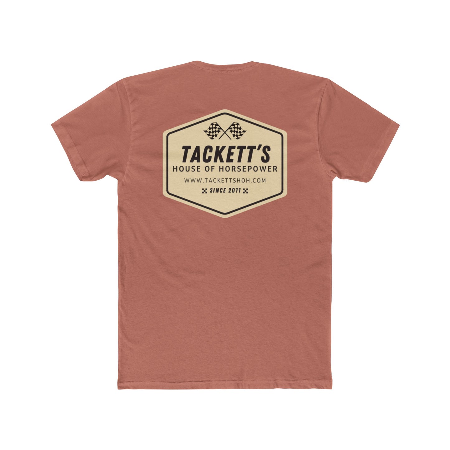 Tackett's House of Horsepower Tee — Vintage Racing Flags T‑Shirt