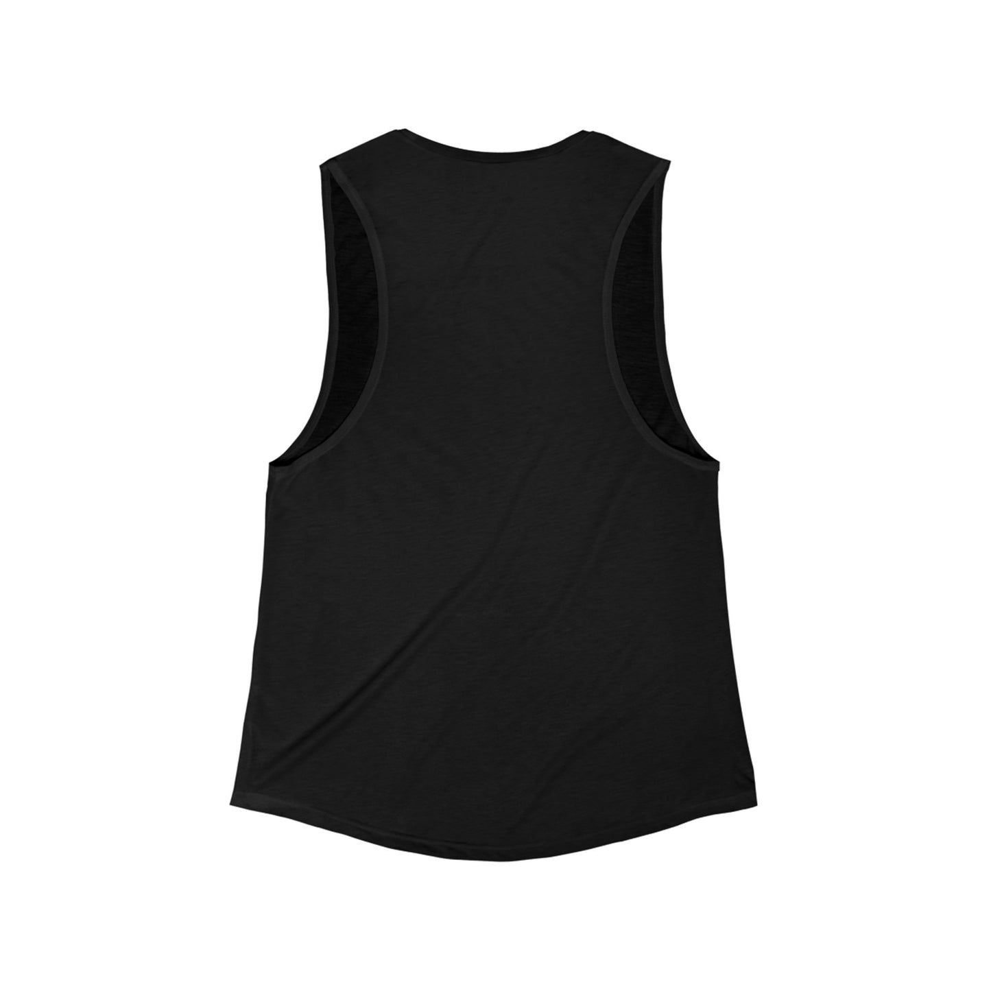 Original Logo Women's Flowy Muscle Tank Top, Casual Summer Apparel, Workout Wear, Relaxed Fit Top