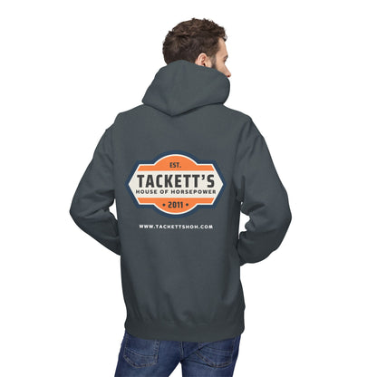 Tackett's House of Horsepower Hoodie — Vintage Automotive Logo Pullover