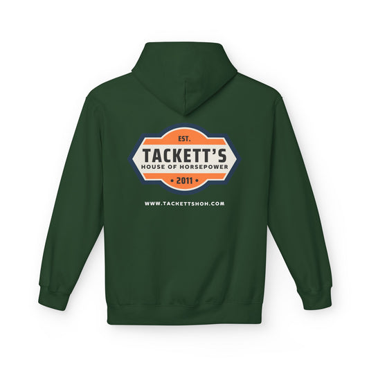 Tackett's House of Horsepower Hoodie — Vintage Automotive Logo Pullover