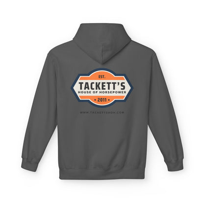 Tackett’s House of Horsepower Hoodie — Vintage Automotive Logo Pullover (Est. 2011)