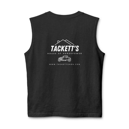 Tackett's House of Horsepower Muscle Tank — Original Logo White Tank Top