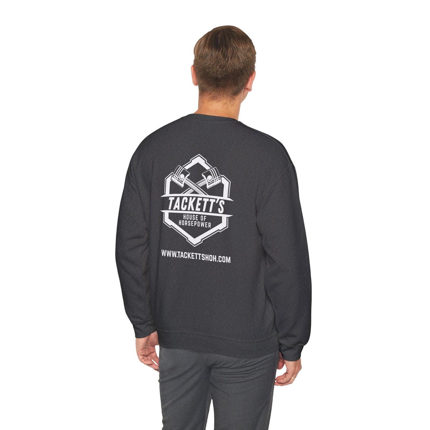 Sweatshirt Tackett's House of Horsepower — Mechanics Racing Crewneck, White Logo