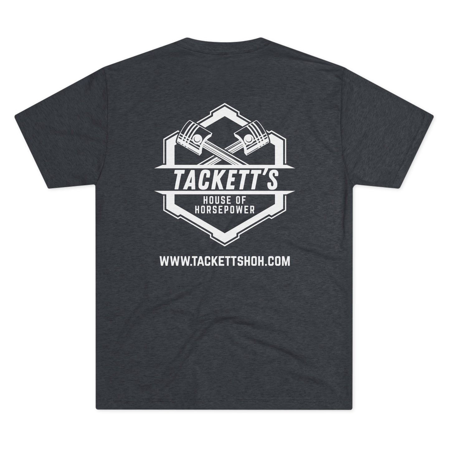 NEW Tackett's House of Horsepower Logo Tee - Piston Power T-shirt, White Logo