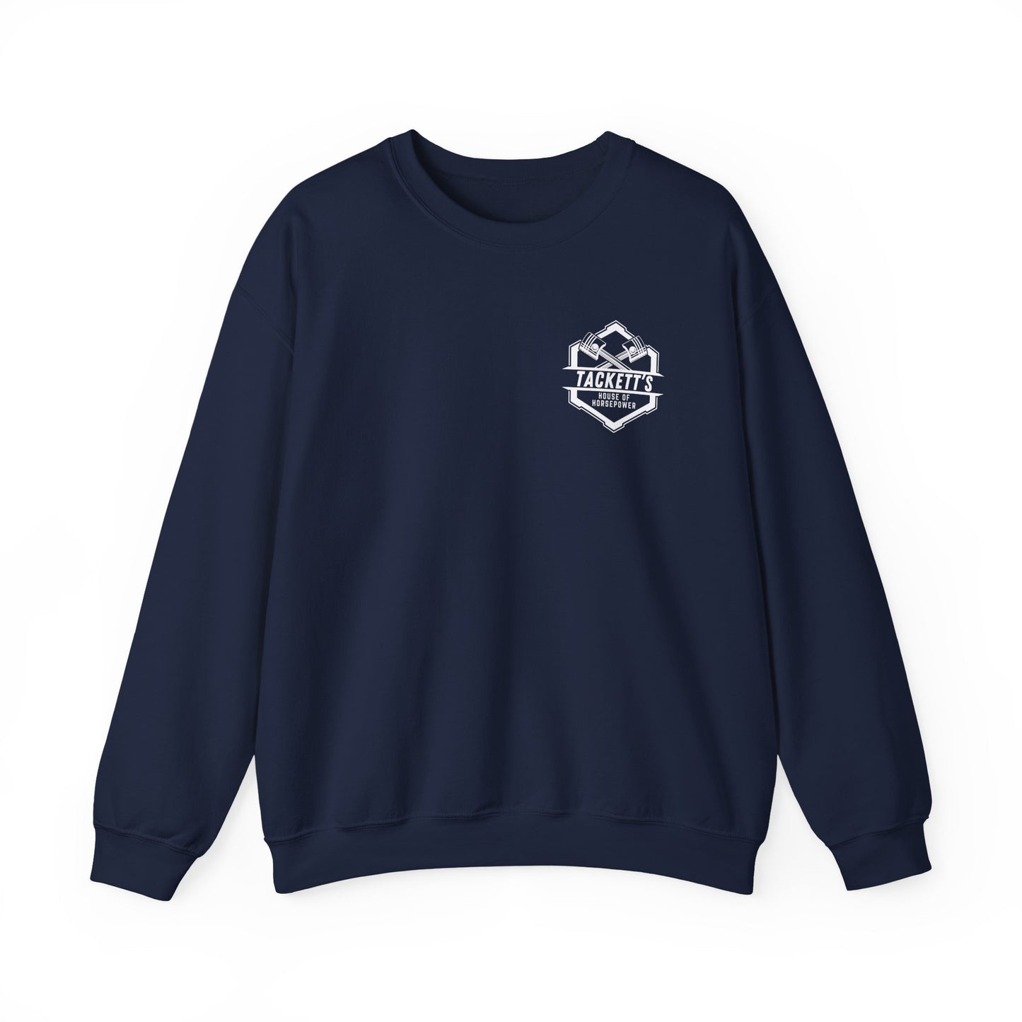Sweatshirt Tackett's House of Horsepower — Mechanics Racing Crewneck, White Logo