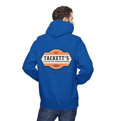 Tackett’s House of Horsepower Hoodie — Vintage Automotive Logo Pullover (Est. 2011)