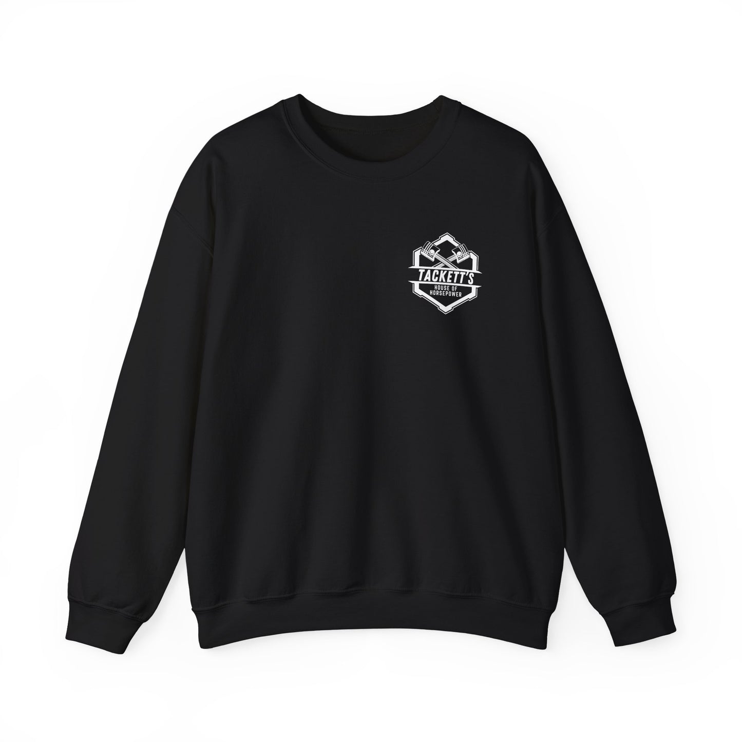 Sweatshirt Tackett's House of Horsepower — Mechanics Racing Crewneck, White Logo