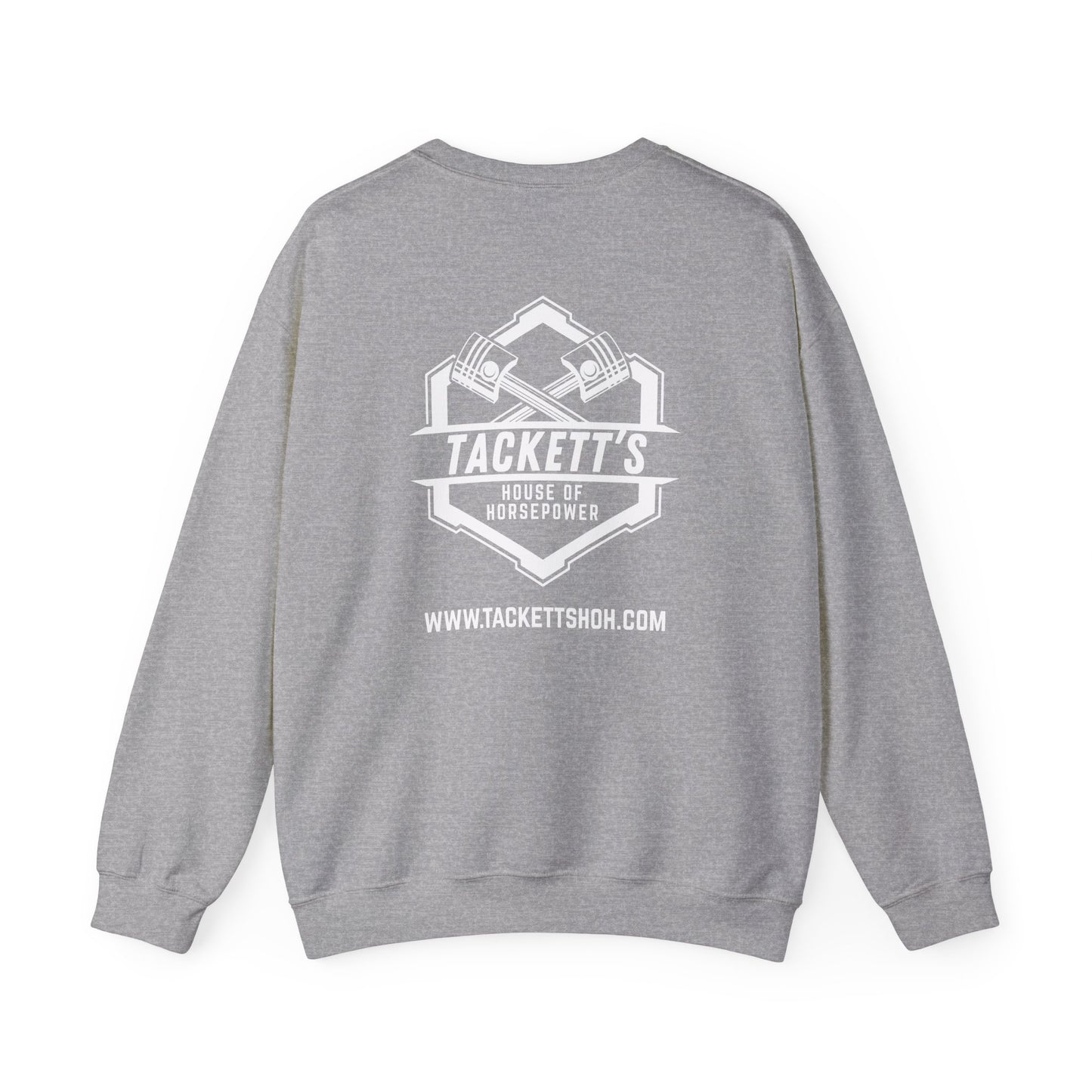 Sweatshirt Tackett's House of Horsepower — Mechanics Racing Crewneck, White Logo