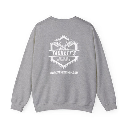 Sweatshirt Tackett's House of Horsepower — Mechanics Racing Crewneck, White Logo
