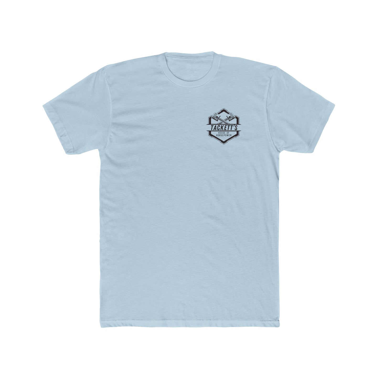 Engine Piston Dark Logo Tee - Solid Color Cotton Short Sleeve T-Shirt