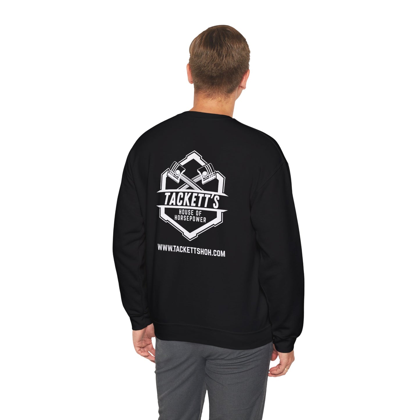Sweatshirt Tackett's House of Horsepower — Mechanics Racing Crewneck, White Logo