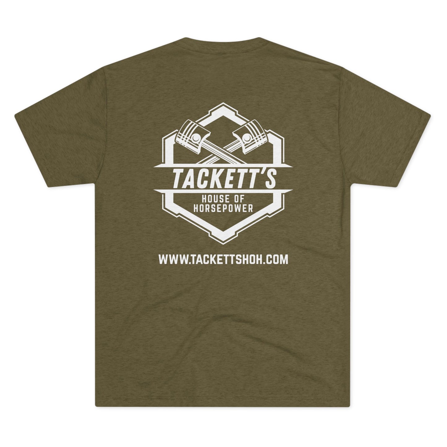 NEW Tackett's House of Horsepower Logo Tee - Piston Power T-shirt, White Logo