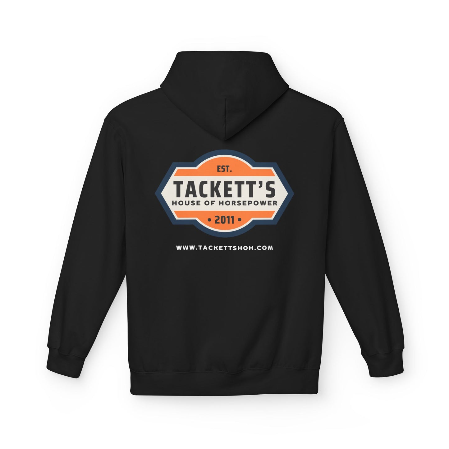Tackett's House of Horsepower Hoodie — Vintage Automotive Logo Pullover
