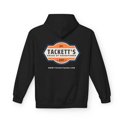 Tackett's House of Horsepower Hoodie — Vintage Automotive Logo Pullover