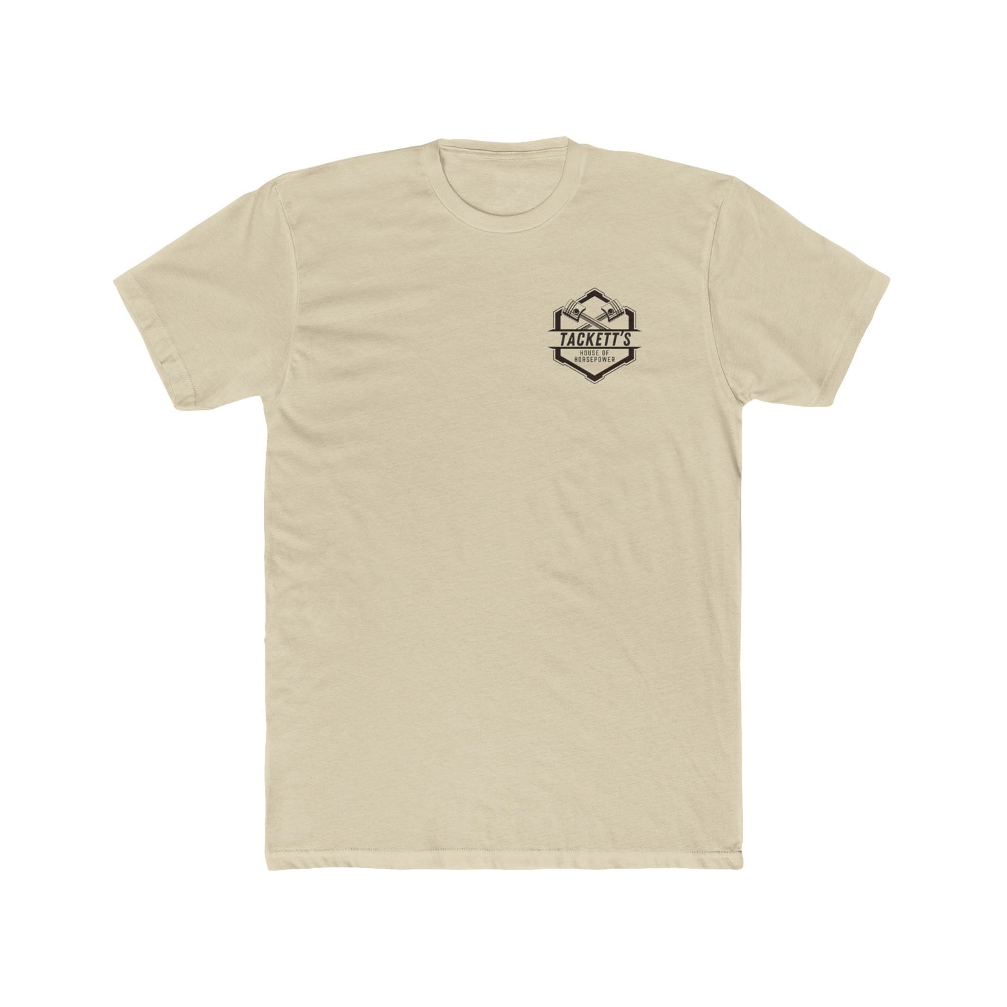 Engine Piston Dark Logo Tee - Solid Color Cotton Short Sleeve T-Shirt
