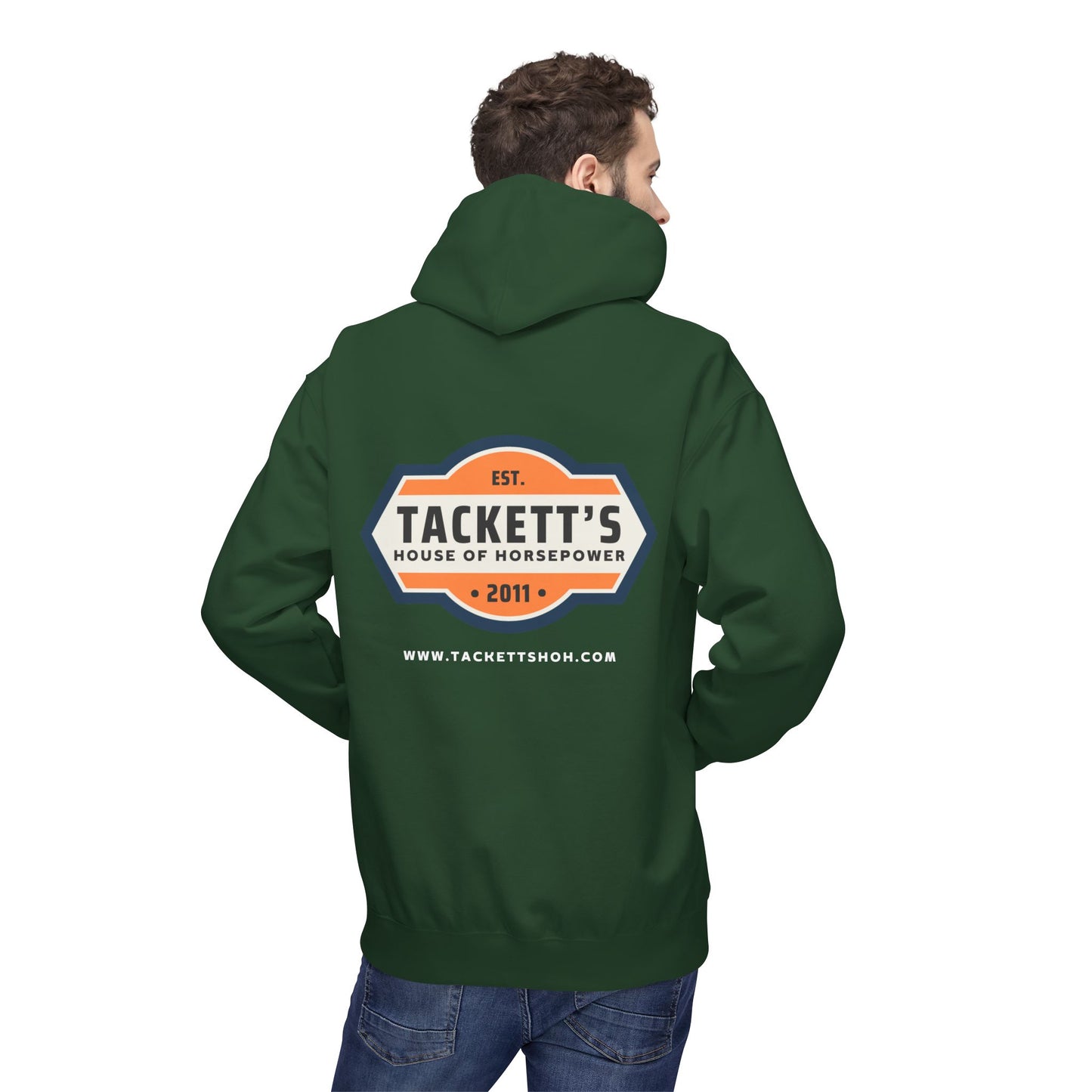 Tackett's House of Horsepower Hoodie — Vintage Automotive Logo Pullover