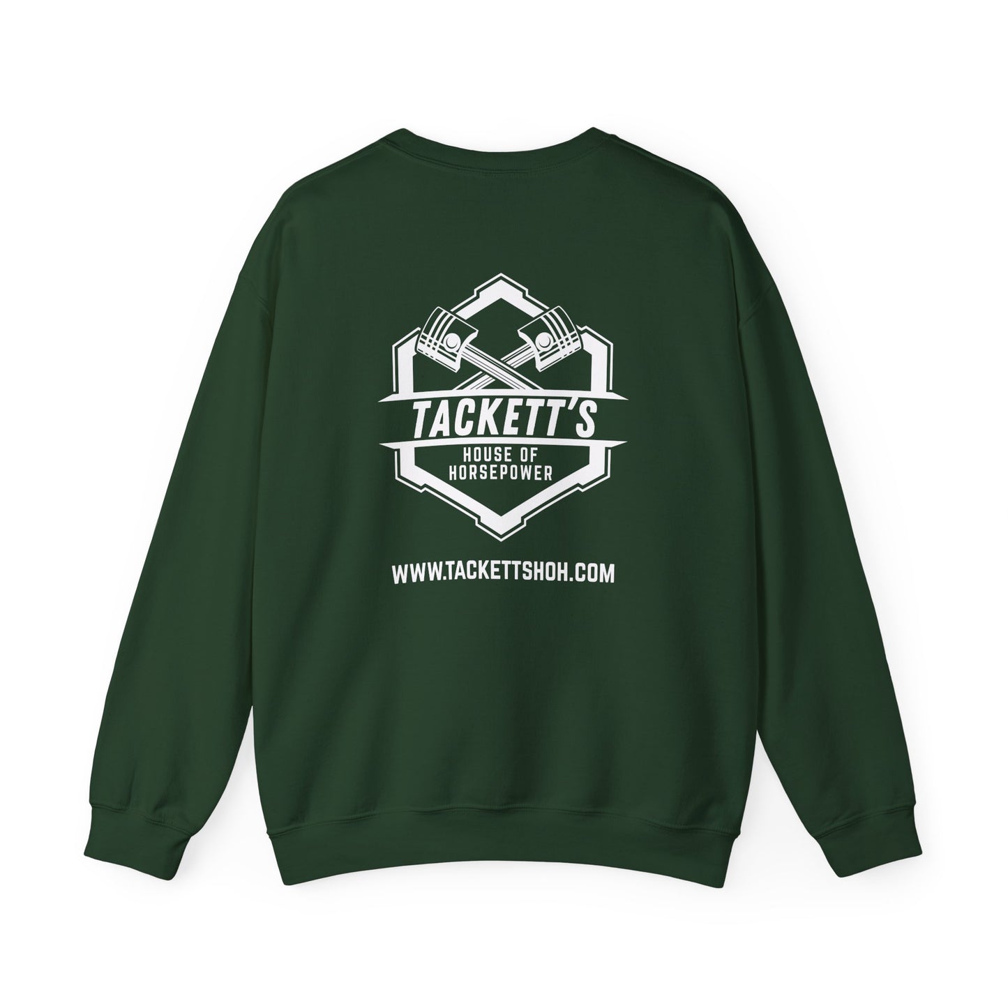 Sweatshirt Tackett's House of Horsepower — Mechanics Racing Crewneck, White Logo