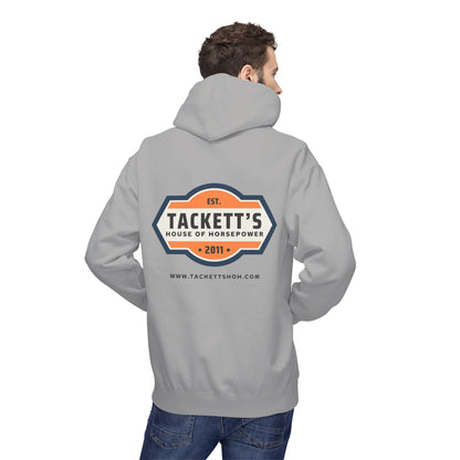 Tackett’s House of Horsepower Hoodie — Vintage Automotive Logo Pullover (Est. 2011)