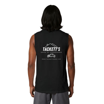 Tackett's House of Horsepower Muscle Tank — Original Logo White Tank Top