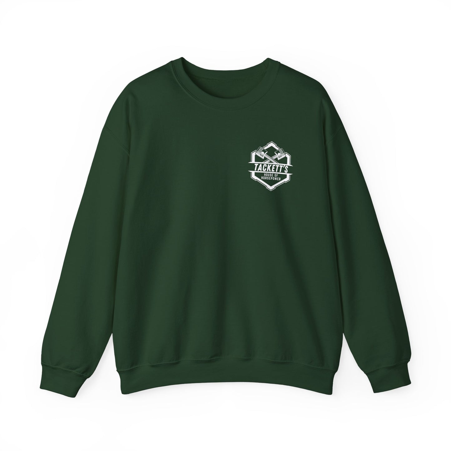 Sweatshirt Tackett's House of Horsepower — Mechanics Racing Crewneck, White Logo