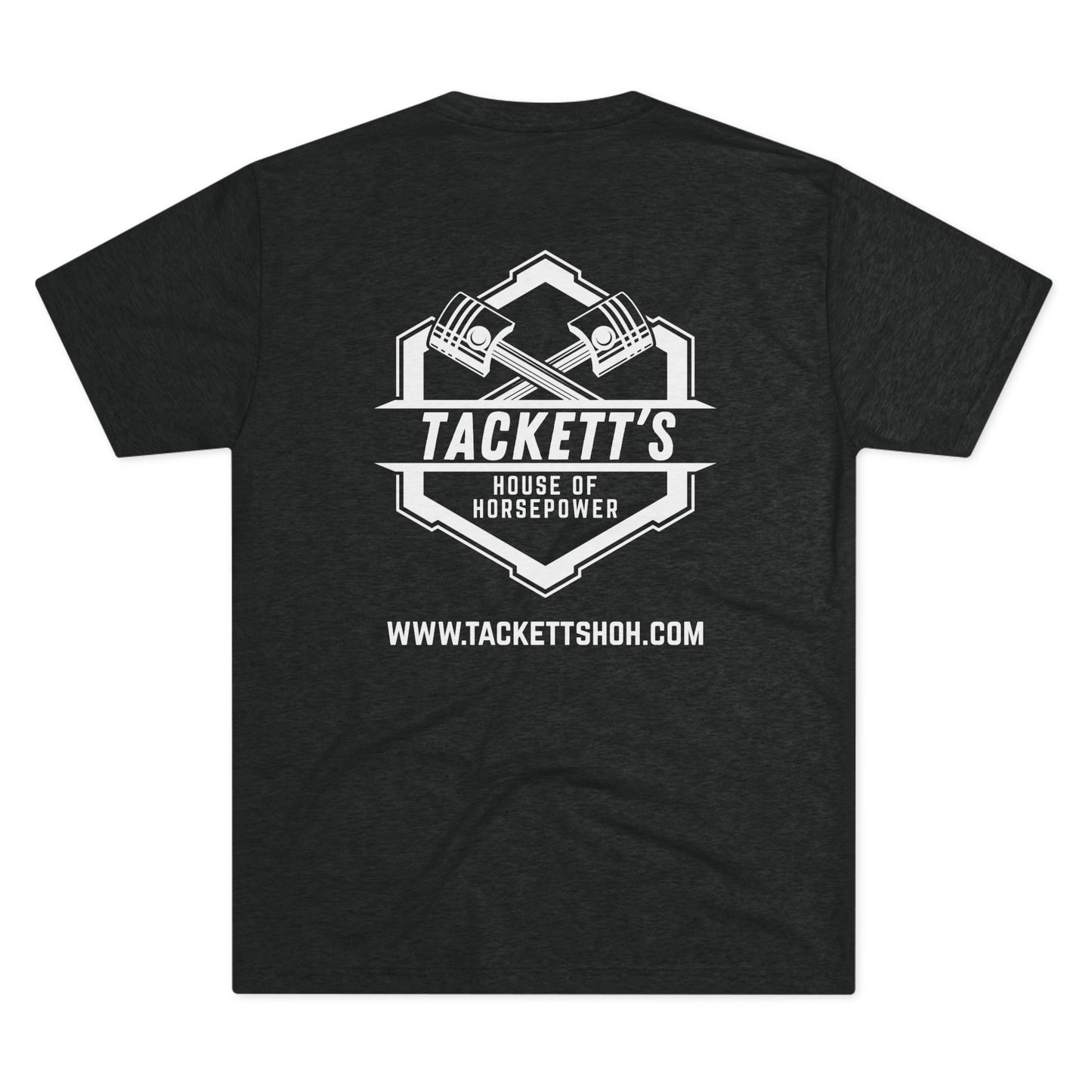NEW Tackett's House of Horsepower Logo Tee - Piston Power T-shirt, White Logo