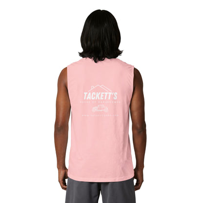 Tackett's House of Horsepower Muscle Tank — Original Logo White Tank Top