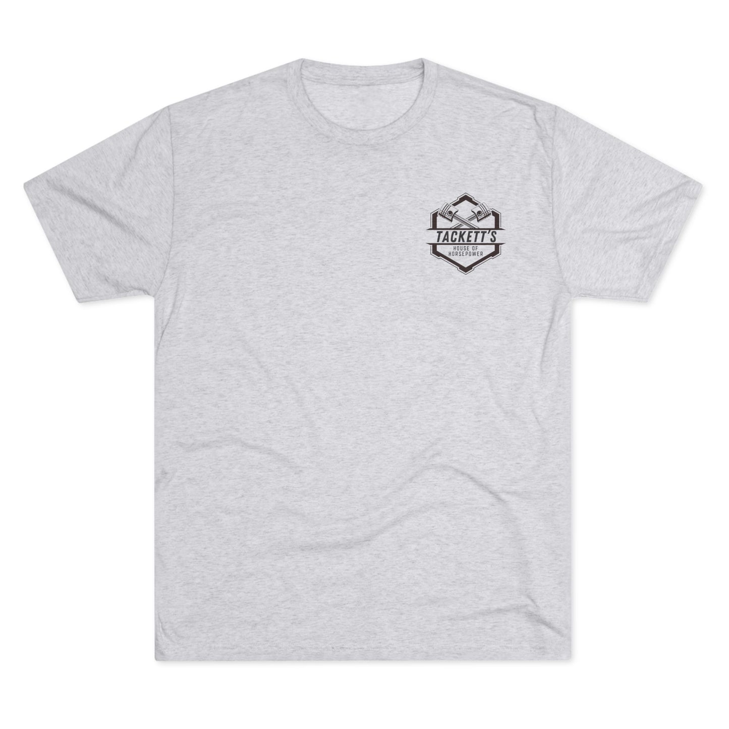 Tackett’s House of Horsepower Logo Tee — Engine Piston Mechanics Shirt