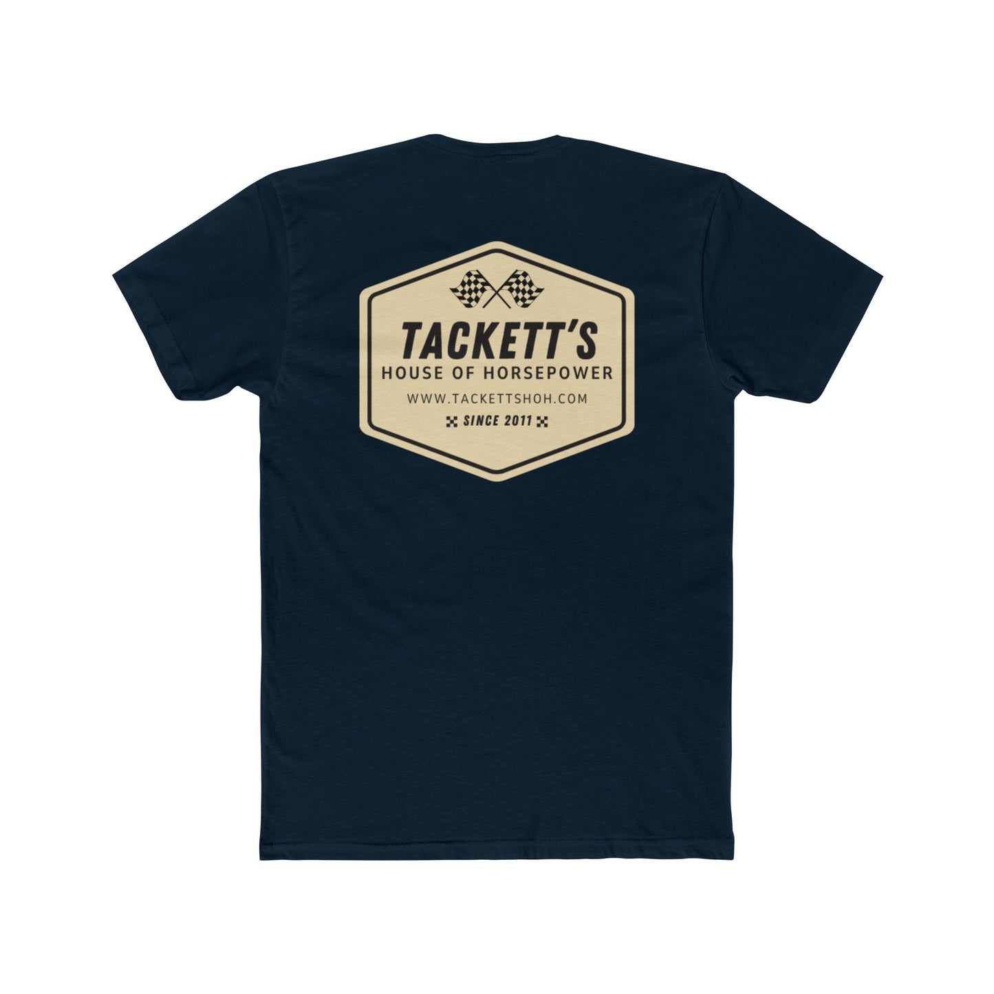 Tackett's House of Horsepower Tee — Vintage Racing Flags T‑Shirt