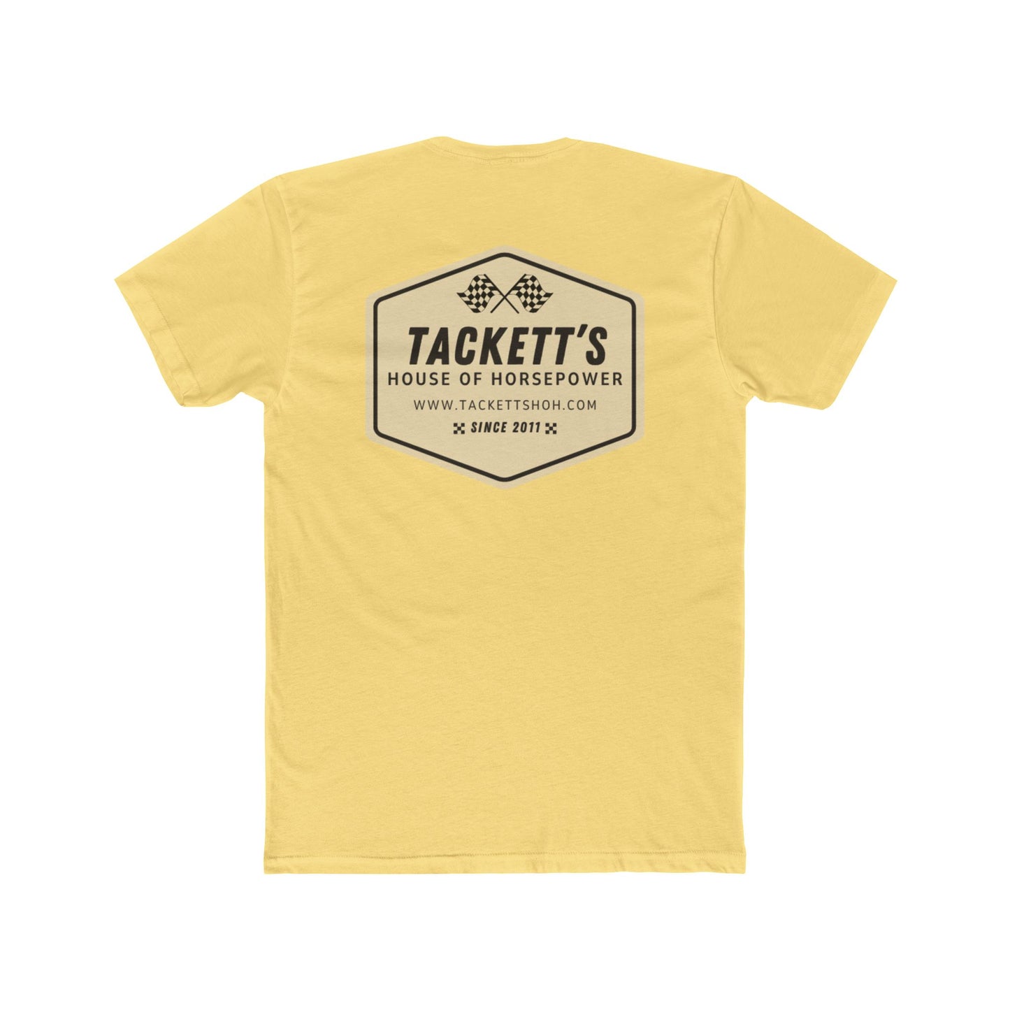Tackett's House of Horsepower Tee — Vintage Racing Flags T‑Shirt