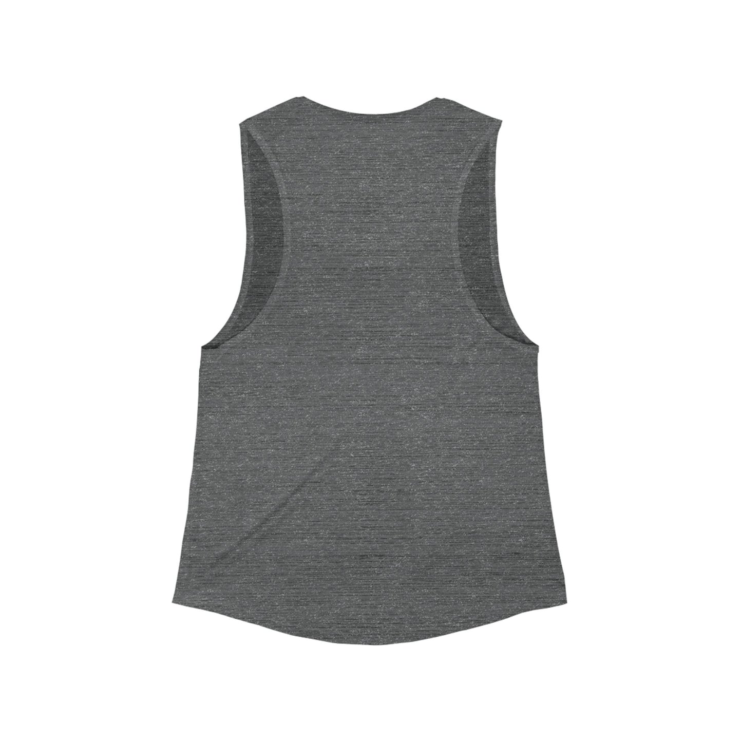 Original Logo Women's Flowy Muscle Tank Top, Casual Summer Apparel, Workout Wear, Relaxed Fit Top