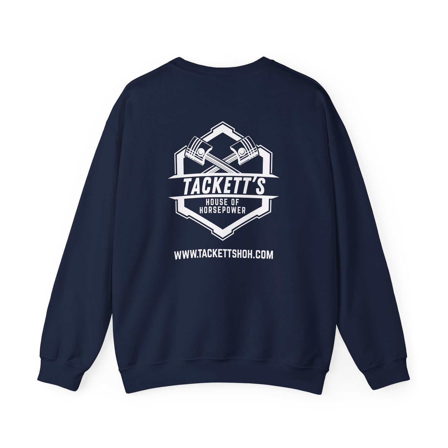 Sweatshirt Tackett's House of Horsepower — Mechanics Racing Crewneck, White Logo