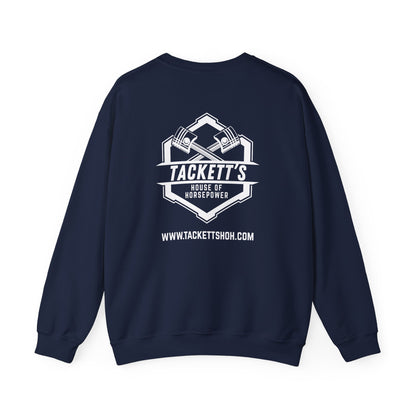 Sweatshirt Tackett's House of Horsepower — Mechanics Racing Crewneck, White Logo