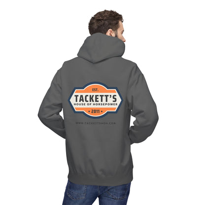 Tackett’s House of Horsepower Hoodie — Vintage Automotive Logo Pullover (Est. 2011)