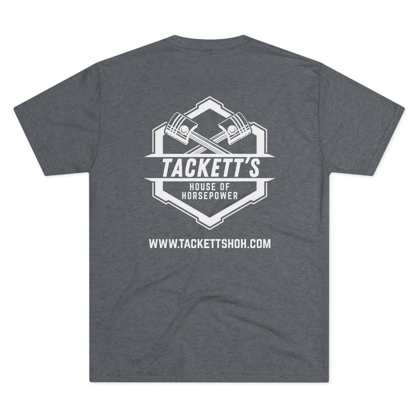 NEW Tackett's House of Horsepower Logo Tee - Piston Power T-shirt, White Logo
